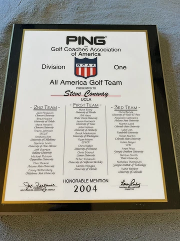 NCAA Golf 2004 PING All American Plaque Chez Reavie Bill Haas Camilo Villegas + Cover