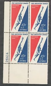 US. C56. 10c. Runner Holding Torch, Pan American Games Issue. PB4. MNH. 1959 - Picture 1 of 2