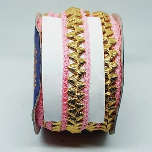 20 mm rosa und gold indischer Zopf Band Zierleiste Nähen - Bild 1 von 1
