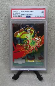 PSA 7 NM GRADED 2015 Fleer Retro Marvel THANOS Metal Blaster Card #36 - Foto 1 di 4