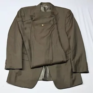 Hickey Freeman 41S 42S 32x30 Brown Check 100% Wool Mens Coat Jacket Pants Suit - Picture 1 of 12
