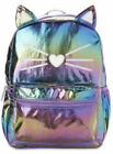 New Shiny Cat Kitty 16" Backpack Critter School Book Bag Tote Rainbow Colorful