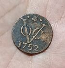 Dutch Netherlands Colonial Voc Duit 1752 Utrecht New York Penny Coin t.42