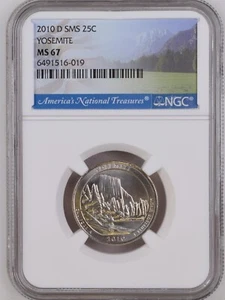 2010 D Yosemite National Park SMS NGC MS67 - 25c Satin MS 67 - Picture 1 of 2