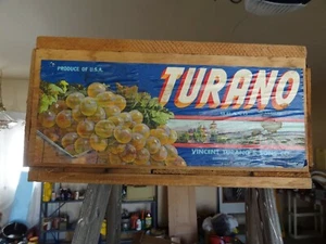 VTG VINCENT TURANO MUSCAT GRAPES WOODEN CRATE HANFORD CA - Picture 1 of 6