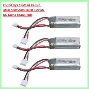 7.4V 600mAh LiPo Battery for WLtoys F959 XK DHC-2 A600 A700 A800 A430 RC Drone - Picture 1 of 4