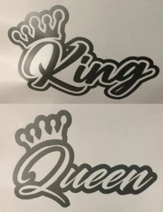 King and Queen car stickers , with crown car sticker decal - Picture 1 of 6