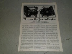 1986 OLDSMOBILE QUAD 4 ENGINE article / ad - Bild 1 von 3