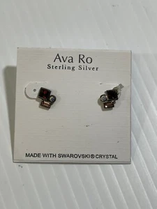 Ava Ro Sterlingsilber mit lila Swarovski Kristall Cocktail Ohrstecker - Bild 1 von 5
