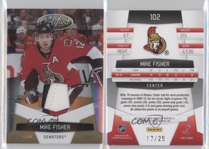 2010-11 Certified Mirror Gold Materials Prime /25 Mike Fisher #102