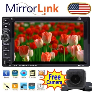 6.2" Double 2DIN HD Touch Screen Car Stereo DVD Player Radio+Camera Bluetooth US - Picture 1 of 11