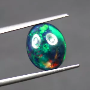 Calibrated Opal Gemstone Black Opal 9x11 MM Black Opal Cabochon Jewelry Making - Picture 1 of 4