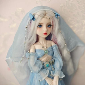 BJD Puppe hübsches Mädchen SD Kugelgelenk Puppe Gesicht Make-up Augen blau Kleid Geschenk - Bild 1 von 10