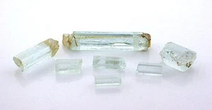 11.36 Gram 7 Afghanistan Light Blue Aquamarine Crystal Gemstone Gem Rough ES1573 - Picture 1 of 2