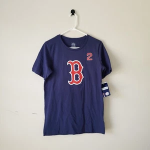 T-shirt maglietta Boston Red Sox Xander Bogaerts #2 ragazzo XL 16/18 blu MLB bambini ragazzi - Foto 1 di 12