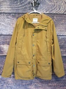 Old Navy Lightweight Water-Resistant Hooded Yellow/Brown Coat - Size MT Tall