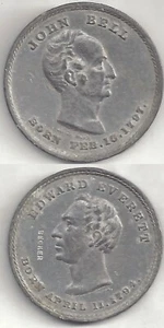 Becker Repro. 1860 John Bell, Edward Everett CONSTITUTIONAL UNION Campaign Token - Picture 1 of 3
