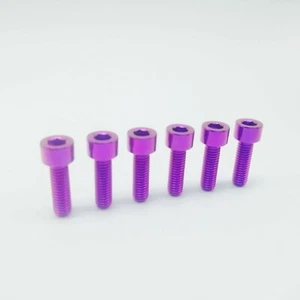 6 PIEZAS pernos pinza de tornillo pinza de disco hidráulico púrpura M6X20 mm titanio Ti bicicleta - Imagen 1 de 3