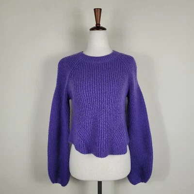 Suéter Intermix Para Mujer XS Púrpura Luella Crop Cuadrado Tejido Acanalado Suave Mezcla de Lana Foto 1 de 4