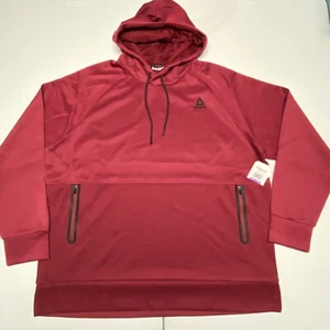 *NEW* Reebok Hooded Sweatshirt Men's 2XL Hoodie Zip Pockets Red - Picture 1 of 10