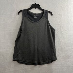 Tek Gear Tank Top Womans XL Solid Gray Sleeveless Round Neck Polyester Pullover