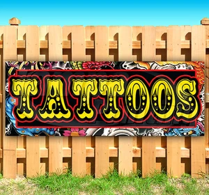 TATTOOS Advertising Vinyl Banner Flag Sign Many Sizes USA - Picture 1 of 6