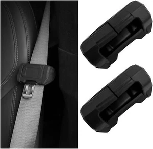 2 PCS Car Seat Belt Buckle Covers, Anti-Scratch Silicon Black - Picture 1 of 6