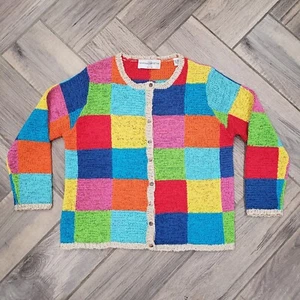 Womens Petite S Marisa Christina Colorblock Cardigan Sweater Coat Of Many Colors - Picture 1 of 12