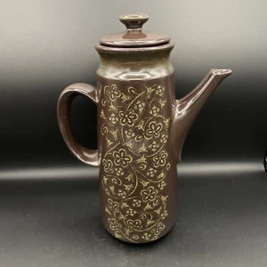 Vintage Earthenware Franciscian Maderia Brown MCM Coffee Pot 60's - Picture 1 of 9