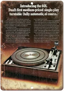 Dual 601 Giradischi Single-Play Annuncio Riproduzione Vintage Insegna Metallo D116 - Foto 1 di 2