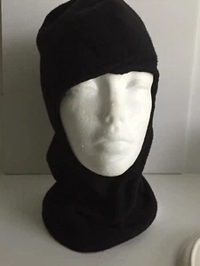 Baclava de lana negra cabeza y cuello completos, unisex L/XL esquí invierno al aire libre - Imagen 1 de 6