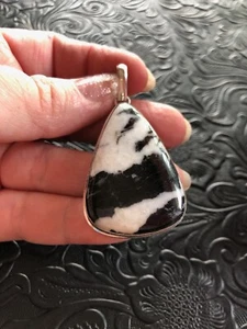 Artisan Southwest White Buffalo Turquoise Raindrop Pendant Shadow Bezel 2" - Picture 1 of 3