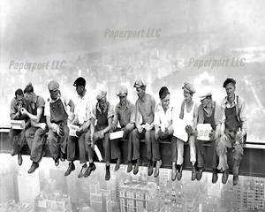 1930s Empire State Building Construction Workers Break Time 8x10 Photo - Picture 1 of 1