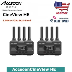 Sistema de transmisión inalámbrica HD de doble banda Accsoon CineView HE 350m 2,4G+5 GHz EE. UU. - Imagen 1 de 15