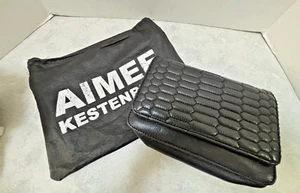 Bolso de Hombro Aimee Kestenberg Cuero Acolchado Cadena Ardiente Negro 8"x 5.25"x 2" - Imagen 1 de 10