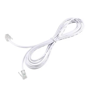 2m Länge Weiß RJ11 6P2C Telefon Telefonleitung Verlängerung Schnur Kabel - Bild 1 von 3