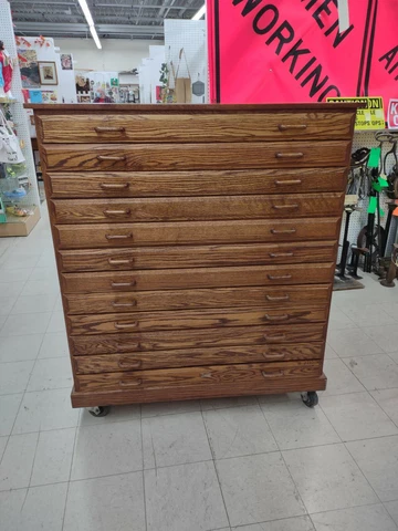 OAK PRINTERS CABINET / ARCHITECTS FILE CABINET Cover