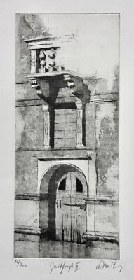 Horst von Bassewitz (1932-2020) sign. Radierung "Zeitfraß II", Palast in Venedig - Bild 1 von 4