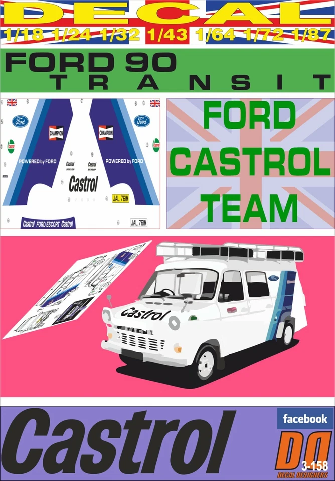 DECAL FORD TRANSIT ASSISTANCE FORD CASTROL TEAM (08) - Image 1 of 1