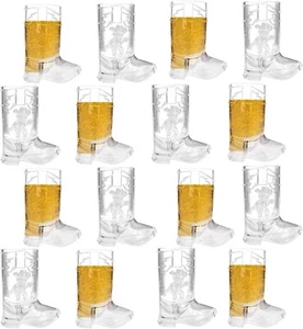 Plastic Cowboy Boot Shot Glasses Set of 16 Plastic Shot Glasses Western  - Picture 1 of 5