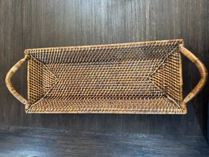 Woven Tray Bread Rectangular Basket Pampered Chef Woven Selections - Picture 1 of 6