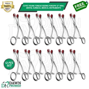 Instrumentos médicos quirúrgicos dentales orales de 7" fórceps para captar lengua joven 12 piezas - Imagen 1 de 8