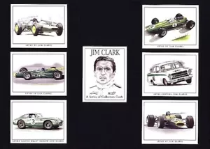 JIM CLARK - Collectors Card Set - Lotus 25 33 38 49 Cortina Aston Martin DB4 GT - Picture 1 of 1