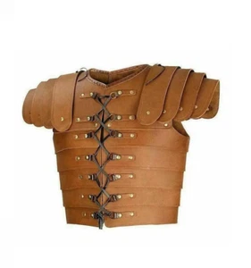 Halloween Leather Lorica Segmentata Roman body armor Larp cosplay costume - Picture 1 of 3