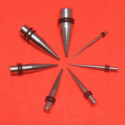 One Surgical Steel Ear Taper Expander Plug With "O" Rings: 2mm - 10mm: UK Seller - Image 1 of 4