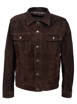 Veste homme TRUCKER daim cuir style western classique denim chemise veste 1280 - Photo 1/4