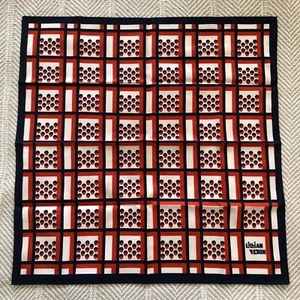 Checkered Scarf Red White Blue Lillian Vernon Mod Boselli Italy 19x20 Vintage - Picture 1 of 4