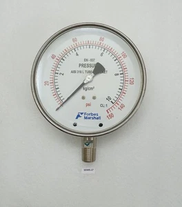 Forbes Marshall Pressure Gauge EN-837 AISI 316 L Tube & Socket 0 -10 Psi 0-150 - Picture 1 of 7