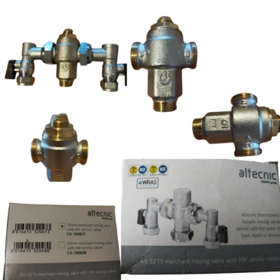 ALTECTIC Altecnic Caleffi Merchant Mixing Valve With MX Service Valve 15mm
