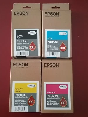  2020 NIB SET 4 Genuine Epson Inks T788XXL120,T788XXL220,T788XXL320,T788XXL420 - Image 1 of 4